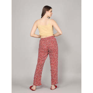 Pijama de Algodón Estampado con Cintura Elástica, Cierre de Botones, Cordón Ajustable, Ropa de Casa Suave con Estampado Animal, Logotipo Personalizado, Bolsillos, Suministro ODM - Product Image 2