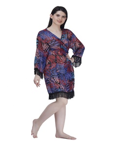 ชุดว่ายน้ำบิกินีแขนยาวมีพู่สำหรับใส่2025พิมพ์ลายออกแบบได้ตามต้องการชุดคลุมชุดกิโมโนสำหรับว่ายน้ำแบบชิ้นเดียว - Product Image 4