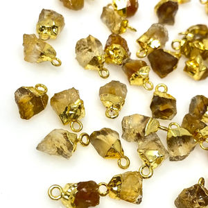Colgante de citrino crudo natural hecho a mano de 8-10mm, piedra preciosa en bruto de estilo clásico para niños, colgantes de moda con piedra natal - Product Image 1