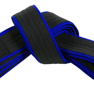 Ceinture d'arts martiaux Judo BJJ Karaté en coton 100% respirant à séchage rapide avec logo personnalisé sur le devant et rayures multicolores, ajustement réglable - Product Image 4