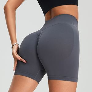 Pantalones cortos deportivos de Yoga para gimnasio sin costuras para mujer, Bermudas de cintura alta para levantar glúteos, para Fitness, estilo informal, colección de verano - Product Image 6