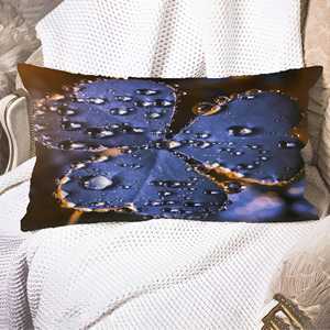 Coussin imprimé goutte d'eau sur fleur - Décoration d'intérieur moderne, 36"x36" - 90x90 cm - Product Image 4