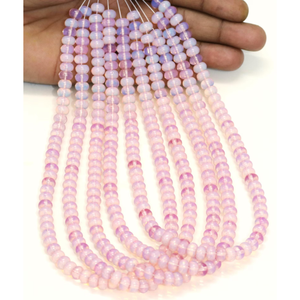 ลูกปัดควอตซ์สีชมพูโรสสวยงาม รูปทรงกลมเรียบ ขนาด 7-8 มม. ลูกปัดพลอยควอตซ์เรียบ คุณภาพ AAA สำหรับทำเครื่องประดับ - Product Image 3