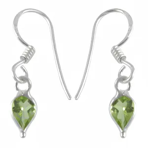 Boucles d'oreilles pendantes en argent 925 plaqué or 18 carats avec pierre précieuse vert péridot pour cadeau de mariage avec diamant poire turquoise pour femmes - Product Image 1