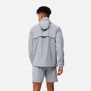 Ensemble survêtement homme personnalisé avec logo, veste demi-zip et short, nylon polyester, 2 pièces, jogging, vêtements de sport OEM - Product Image 4