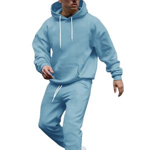 Conjunto de Sudadera con capucha y pantalones cómodos de moda de color sólido estilo informal deportivo transpirable para correr en invierno - Product Image 1