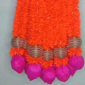 พวงมาลัยดอกมะลิ2ฟุตสีสันสดใสเป็นมิตรกับสิ่งแวดล้อมมีพวงมาลัยสำหรับตกแต่งสวนหลังบ้านและบันได - Product Image 1