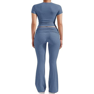 เลกกิ้งผ้าคอตตอนออร์แกนิกเอวสูงสำหรับผู้หญิงกางเกงโยคะชั้นฐานบางมีกระเป๋าด้านข้างสำหรับเล่นกีฬาออกกำลังกาย - Product Image 6