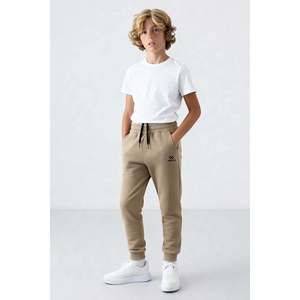 TOMMYLIFE Boys' Lightweight Standard Cuffed Dark Beige Sweatpants - Comfortable Kids' Athletic <b>Track</b> Pants for Active Play - Product Image 1