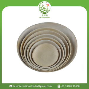 100% assiettes jetables en feuille de palmier biodégradables naturelles différentes tailles formes vaisselle de service alimentaire pour les mariages matériel en bois - Product Image 2