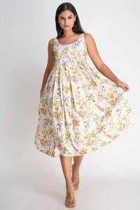 Robe de plage d'été pour femmes en coton indien fait à la main élégante taille naturelle asymétrique pour tenue décontractée cadeaux de mariée longue fête - Product Image 5