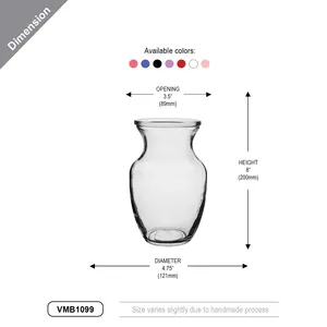 VMB1099 - Florero para Ramo de Rosas, Prensado a Máquina - 9 (Varios Colores) - Product Image 3