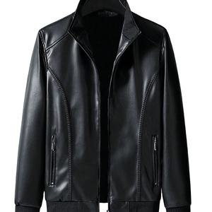 OEM High Quality Men's Thickened Fleece Lined Leather Jacket Custom Leather Jackets for Men and <b>Women</b> - Product Image 1