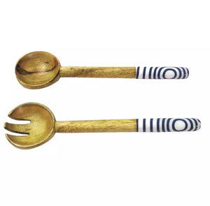 Service à salade fait main à poignée en résine époxy, ensemble de 2 ustensiles de cuisine en bois d'acacia et serveur à salade d'hôtel - Product Image 5