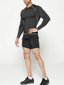 เสื้อยืดสำหรับผู้ชายแบบรัดกล้ามเนื้อแห้งเร็วดูดซับความชื้นสำหรับใส่วิ่งออกกำลังกายในยิม - Product Image 2