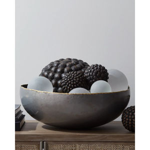 Cuenco decorativo ovalado de Metal martillado con mango de hoja dorada, cuenco largo para servir para aperitivos, frutas, mesa de centro de comedor, decoración del hogar - Product Image 6