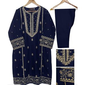 Conjunto de 2 piezas de Salwar Kameez estilo pakistaní indio GOTTA TILLA cosido, conjunto de ropa étnica de 3 piezas para fiestas, hecho de tela de malla de algodón. - Product Image 2