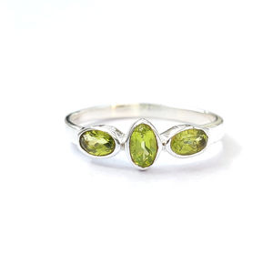 2.0 Grams <b>Peridot</b> <b>Ring</b> in 14k Yellow Gold Geometric Cut Gemstone Statement Jewelry with Gold Plating for Everyday Wear - Product Image 1