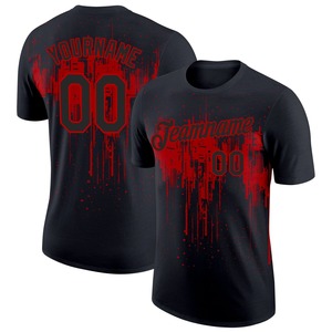 Venta al por mayor Direct camisas Engro ropa deportiva industria camisetas personalizadas negro rojo 3D diseño goteo salpicadura arte rendimiento camiseta - Product Image 1