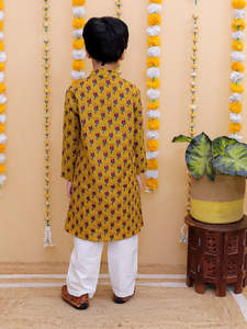 Tissu en coton d'excellente qualité pour enfants Kurta Payjama pour vêtements ethniques pour vêtements de mariage du fournisseur indien 1-12 ans - Product Image 2