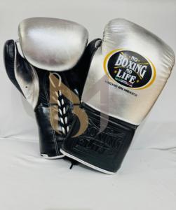 Guantes de Boxeo Profesionales Personalizados con la Frase 'No Boxing No Life', con Cordones, Hechos con Cuero Vacuno Genuino, Guantes de Entrenamiento - Product Image 3