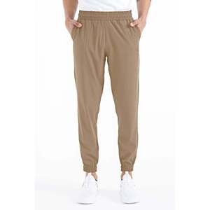 Pantalones Deportivos TOMMYLIFE para Hombre, Corte Relajado, con Bolsillos y Cordón Ajustable, de Poliéster y Elastano, con Puños Elásticos - Color Piedra - Product Image 1