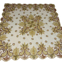 Nappe et chemin de table personnalisables brodés à la main avec des motifs floraux, vente chaude, élégants pour mariage, Noël, décoration de table
