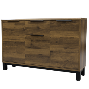 Modern Wooden <b>Sideboard</b> with Drawers and Storage Shelves for Living Room Home Furniture Minimalist Design Metal Handles - Product Image 2