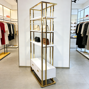 Exhibidor de Ropa de Acero Inoxidable con Acabado Dorado PVD de Lujo Yuntai, Exhibidor Resistente <span class=keywords><strong>para</strong></span> Bolsos y <span class=keywords><strong>Zapatos</strong></span> <span class=keywords><strong>para</strong></span> Tiendas Minoristas - Product Image 6