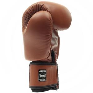 Guantes de boxeo gemelos marrones de gran calidad, venta al por mayor, guantes de boxeo de entrenamiento para adultos de piel de vaca Real personalizados, 2017 - Product Image 4
