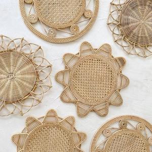 High Quality Round Shape Handwoven Flower Rattan Charger Home <b>Decor</b> <b>Accessory</b> for Dining <b>Table</b> Mats & Pads Coaster Placemat Pad - Product Image 2
