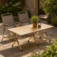 Table de camping portable enroulable en alliage d'acier au carbone, pliable, pour activités de randonnée