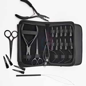 Kit d'outils d'extension de cheveux en acier inoxydable durable de haute qualité attaché à la main pince à cheveux de couleur noire pinces à ciseaux - Product Image 1