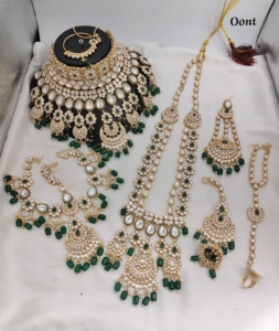 TRADITIONNEL & FANTAISIE ANTIQUE DESIGNER BIJOUX DE MARIÉE PLAQUÉ OR ET CZ ZIRCON ENSEMBLE DE COLLIER DE MARIAGE ET POUR FEMMES ET FILLE - Product Image 1