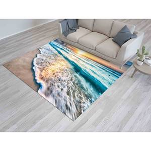 Alfombra Estampada con Diseño de Atardecer y Océano - Decoración Costera para Entrada y Oficina, Alfombra de Terciopelo - Product Image 4
