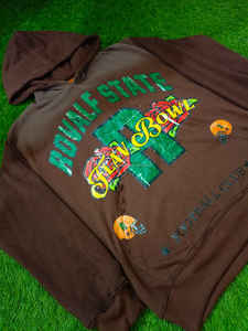 Sweat à capuche Boxy vintage personnalisé pour hommes 100% coton 500gsm tissu brodé DTG numérique à lavage à l'acide à ourlet vieilli d'automne - Product Image 6