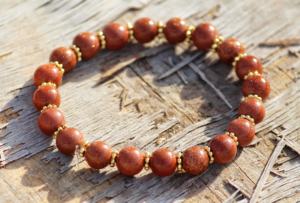 Pierre de soleil naturelle Goldstone Bracelet perlé Yoga méditation bijoux Bracelet pour la guérison cadeau de mariage - Product Image 2