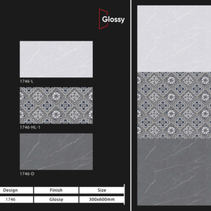 Carreaux muraux en céramique de haute qualité 300x600mm, finition brillante mate effet sucre, pour salle de bain, cuisine, design mural intérieur luxueux - Product Image 1