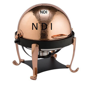 Plat de chauffe-plats en acier inoxydable avec finition en nickel Plat de chauffe-plats en métal Design moderne Service de restaurant - Product Image 3