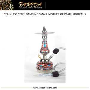 กล่องอุปกรณ์เสริมสำหรับฮุคก้าขนาดเล็กแบบพกพา ยี่ห้อ Bambino ผลิตจากสแตนเลสเคลือบเงา ประดับมุก งานแฮนด์เมดสุดหรู จากซัพพลายเออร์อียิปต์ - Product Image 4