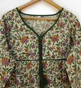 Indian Fusion Ikat Non-tissé Lavable Longueur Genou Vêtements de Plage Robe Occidentale Coton Naturel Été Indo Western Bouton de Poche - Product Image 5