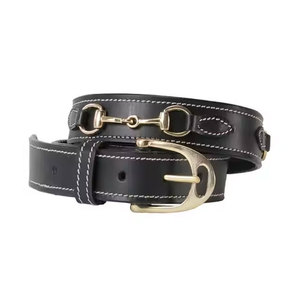 Ceintures en cuir uni élégantes de haute qualité pour dames boucle en or accessoires équestres pour femmes cavalières - Product Image 2