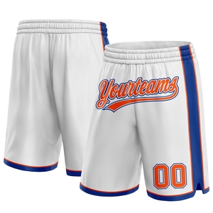 Pantalones cortos de baloncesto Industrie Direct Engro Sportswear Custom White Orange-Royal Authentic Basketball Shorts - Product Image 1
