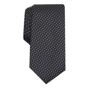 Cravatta Slim da Uomo Alfani 100% Seta con Motivo Jacquard a Pois e Righe Stile Casual in Nero Taglia Regolare per Regali - Product Image 1
