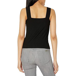 Venta caliente Material transpirable 100% algodón Fitness Wear Mujeres Tank Top/Precio barato Color sólido Mujeres Tank Top - Product Image 2