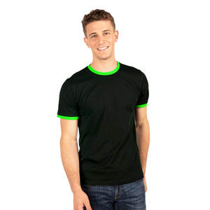 Venta al por mayor de verano de color sólido ajustado liso Ringer camiseta para hombres mezcla camiseta para hombres impresión DTG Serigrafía - Product Image 6