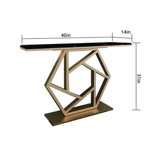 Luxurious Contemporary <b>Console</b> <b>Table</b> In Hexagonal Design with Black <b>Marble</b> Furniture Manufacturer Wholesaler Factory Direct Sale - Product Image 4