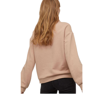 Femmes Boxy col montant pull à capuche sweat 1/4 Zip Top lavage à l'acide Technique broderie solide ODM en gros - Product Image 3