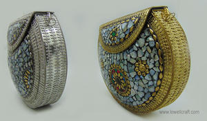 Latest Arrival Women's Stone Pattern Metal Flap Shape Clutch <b>Bag</b> Evening <b>Bags</b> <b>for</b> <b>Wedding</b> Low Price Indian Supplier - Product Image 4