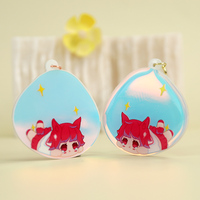 Breloques en acrylique personnalisées Vograce, imprimées avec des motifs d'anime, holographiques, opaques, porte-clés en acrylique